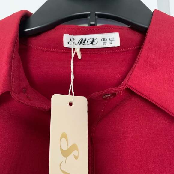 Red Button Up - Picture 4 of 5